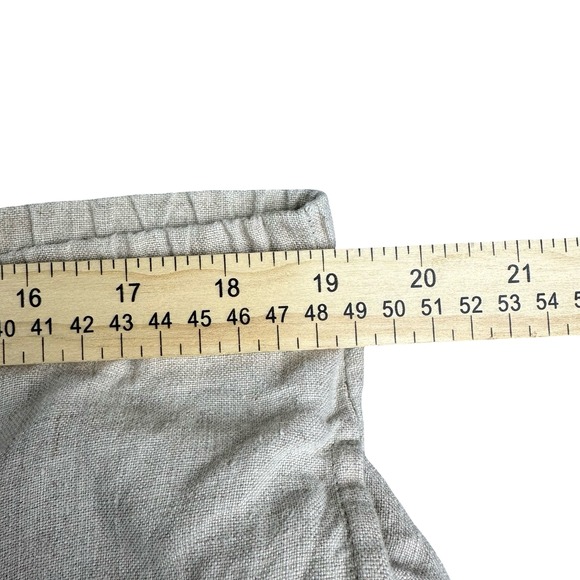 J.Jill Linen Pants Womens Large Beige Elastic Waist Relaxed Minimal Trendy - Picture 9 of 11